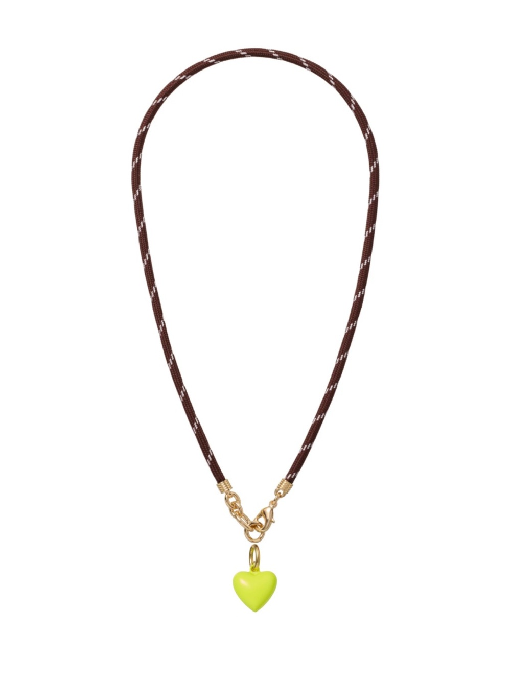 Roxanne Assoulin The Happy Cord
Charm Necklace Brown Cord Chartreuse Charm